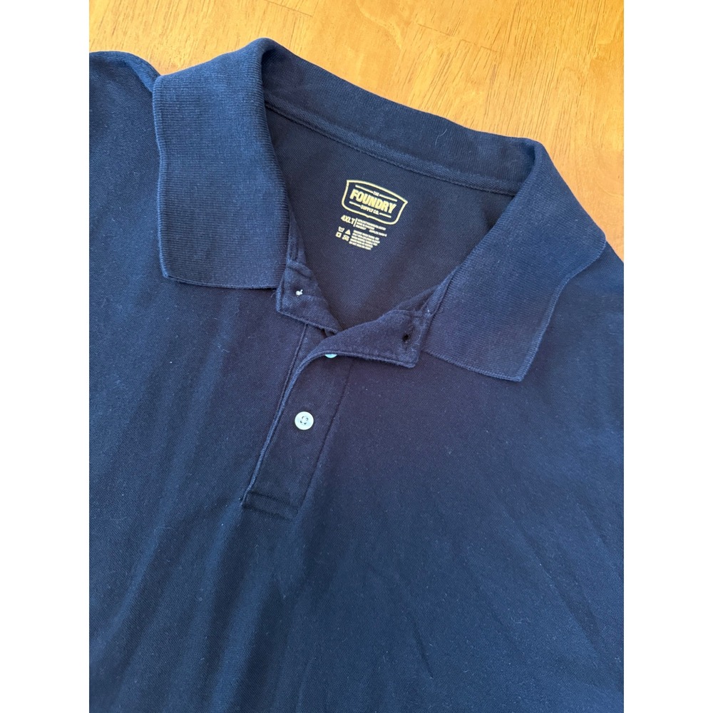 The Foundry Supply Co Mens Black Short Sleeve Polo Shirt 4XLT Big & Tall Cotton